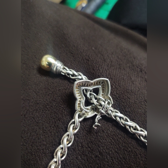 Vintage David Yurman Quatrefoil lariat necklace. W/925 wheat chain. - Picture 3 of 4